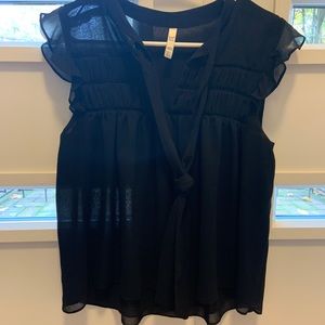 Zara Black Short Sleeve Blouse